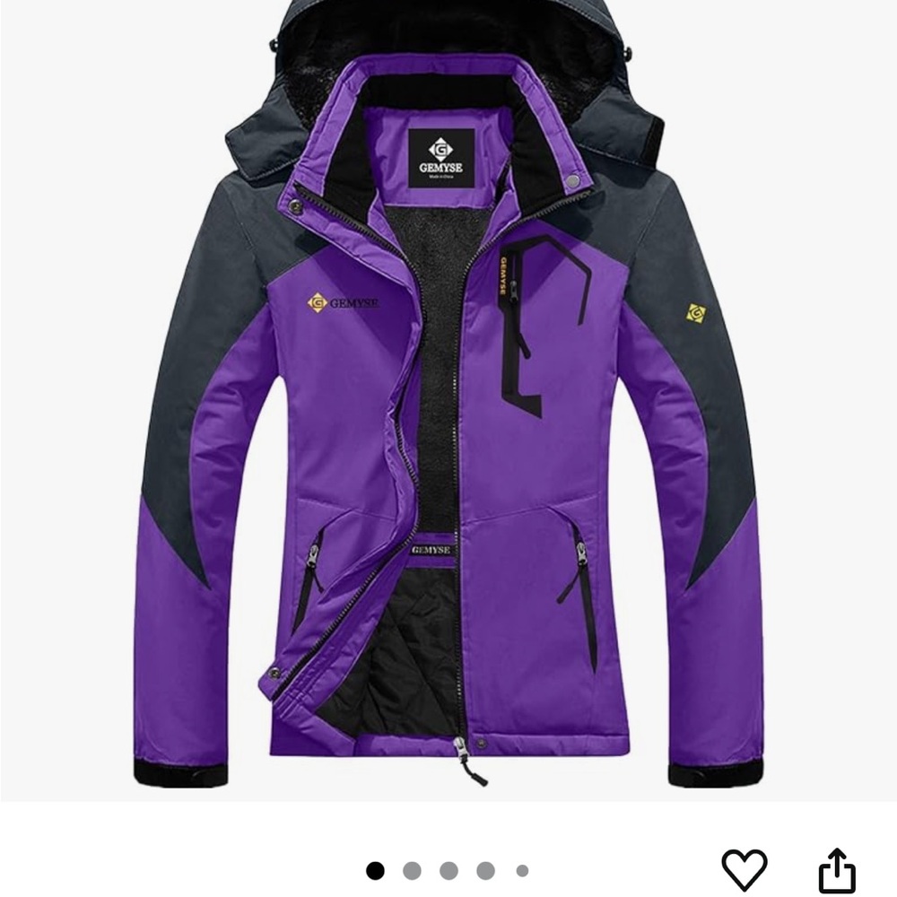 GEMYSE Women’s Ski Snow Jacket Waterproof Purple